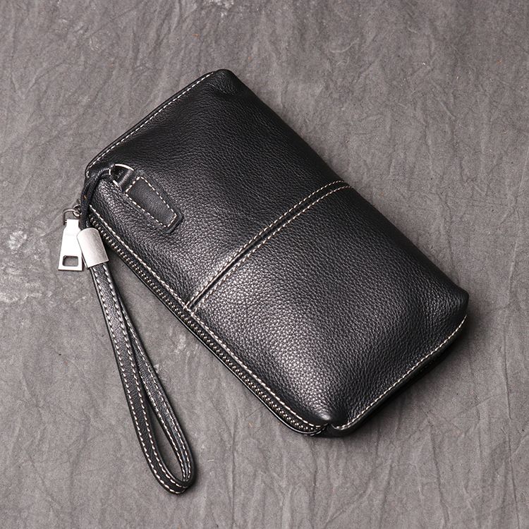 Borsa da uomo in pelle di alta qualità, portafoglio lungo in morbida pelle da donna, borsa per telefono alla moda in pelle di mucca, comoda e resistente al tatto._voghion.com