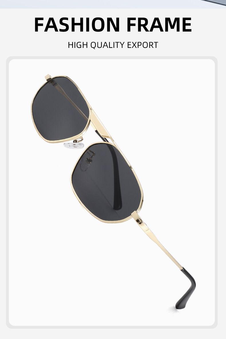 Metal Single Beam Large Frame Polygonal Sunglasses For Women Retro Simple European And American Ins Street Shooting Beach Sunshade Sunglasses Trend_voghion.com