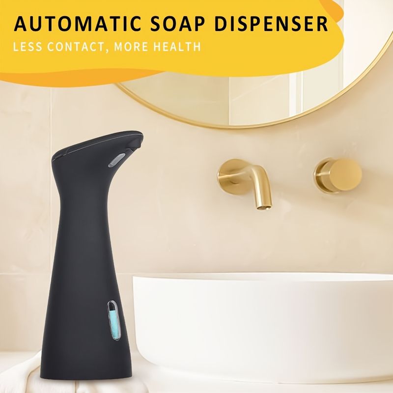 1 stuk HOTU Automatische Zeepdispenser, Aanraakloze Infraroodsensor, Handsfree Vrijstaande Bediening, Ftalaatvrij Kunststof, Werkt op Batterijen_voghion.com
