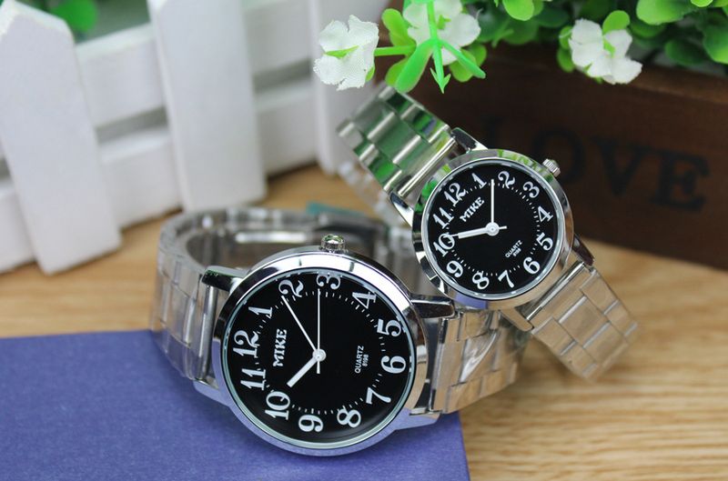 MiKe8198 Steel Belt Digital Waterproof Couple Elderly Men's and Women's Quartz Watch_voghion.com