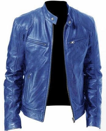 Men's Clothing business gentleman warm zipper cardigan pocket decoration PU leather jacket stand collar slim leather jacket_voghion.com
