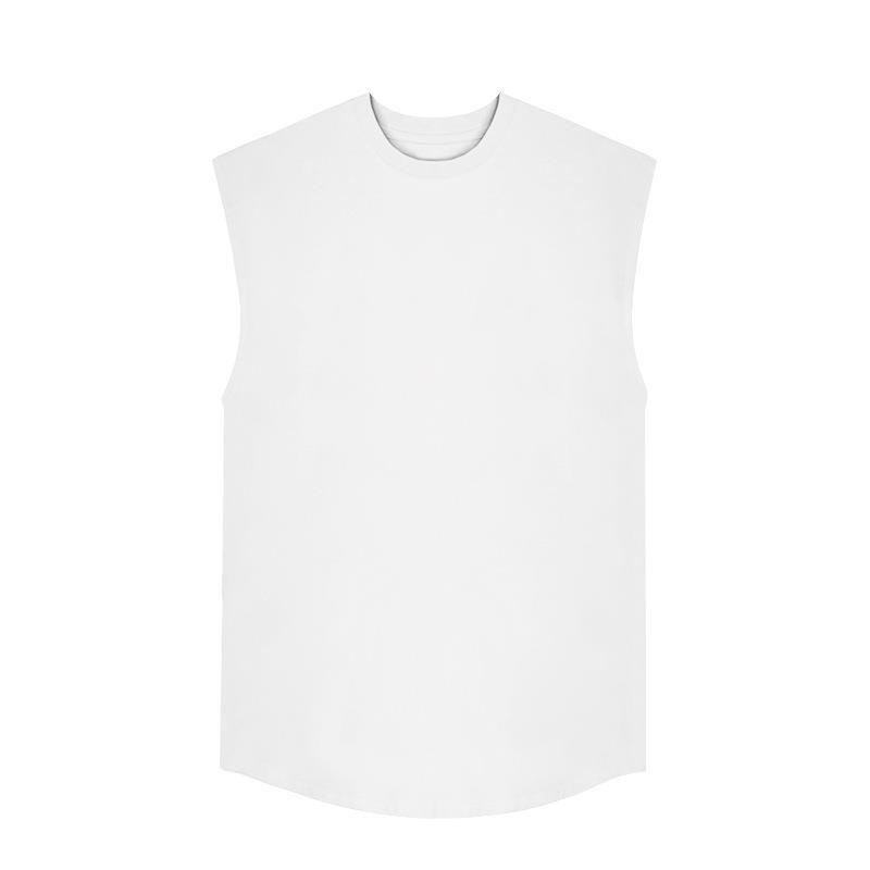 „Ärmelloses Herren-T-Shirt für den Sommer, Rundhalsausschnitt, lockere Passform, lässiges Oberteil für Fitnessstudio und Streetwear (Weiß, Schwarz, Marineblau, Armeegrün, Grau)“_voghion.com