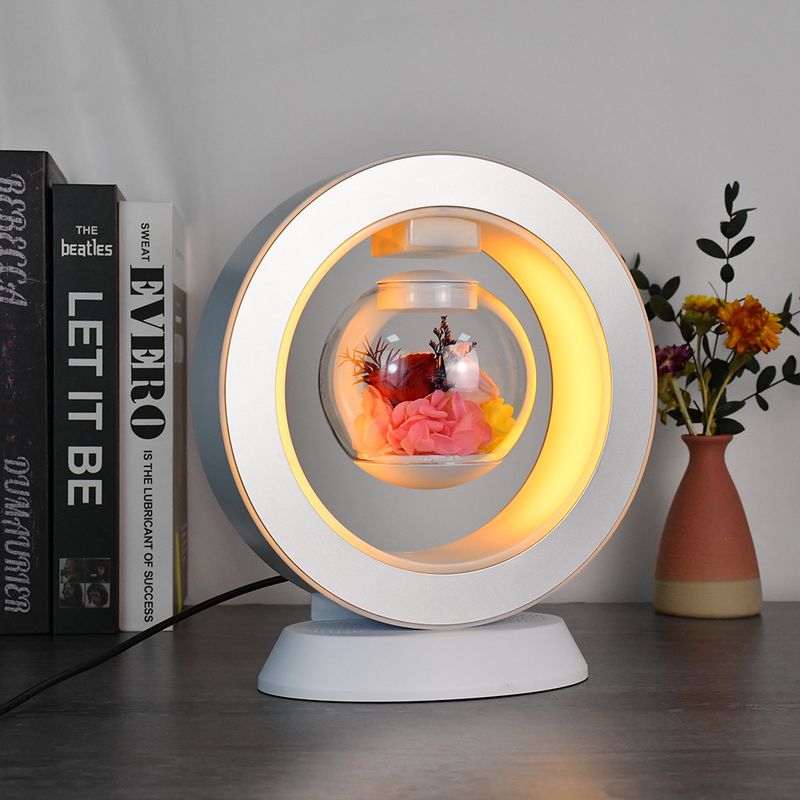 Maglev Immortal Qixi Valentine's Day Gift Rose Dry Flower Creative Table Lamp Decoration_voghion.com