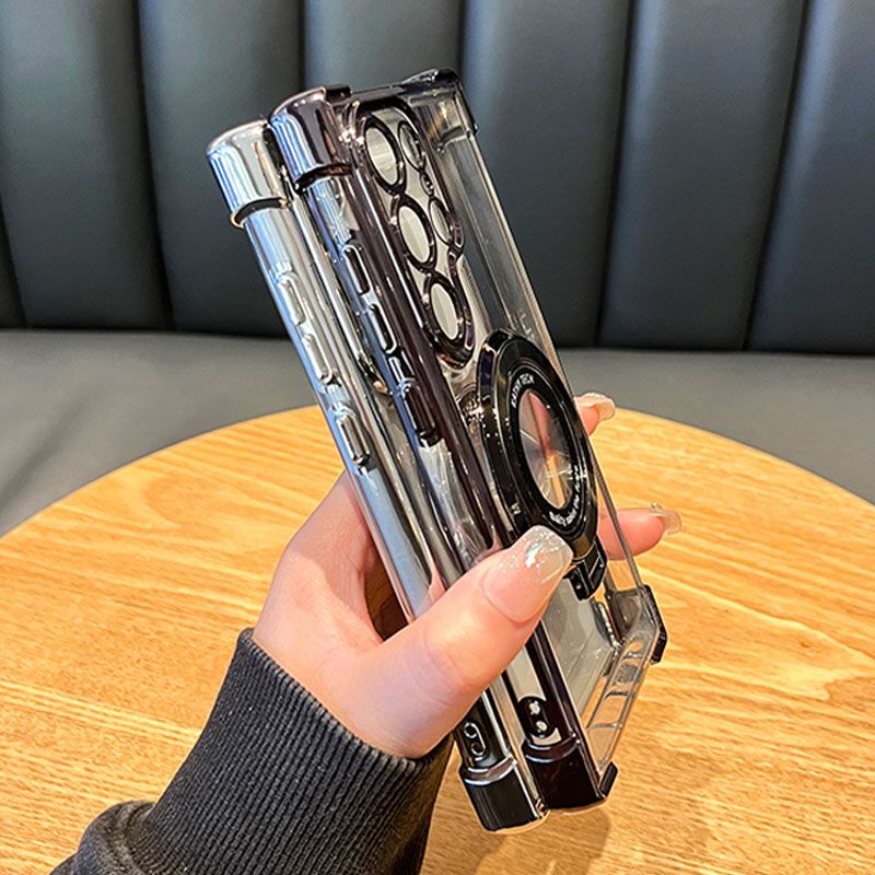 Custodia di lusso con supporto magnetico glitterato per Galaxy A55 5G A35 a54 S24 Ultra S23 FE S22 PlusS21S20 Cover in silicone antiurto_voghion.com