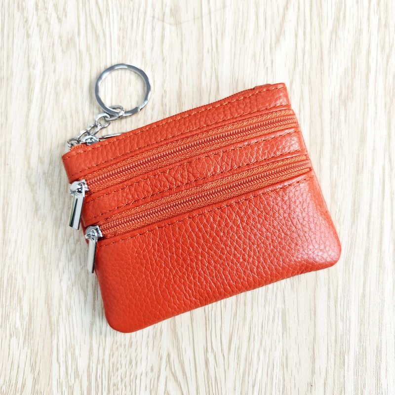 Beliebte Leder-Geldbörse für Damen, Haushalts-Reißverschluss, Schlüsseltasche, multifunktionale Kartentasche, Münzgeldbörse_voghion.com