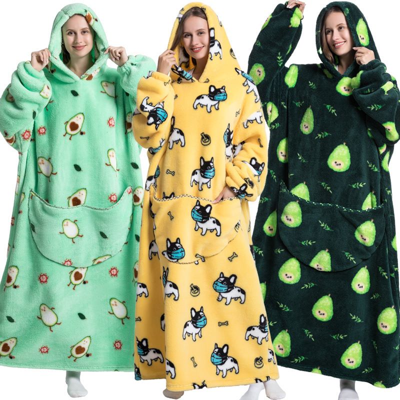 Hoodie Wearable Blanket Oversized Warm Pullover Lazy Sweatshirt Extra Long_voghion.com