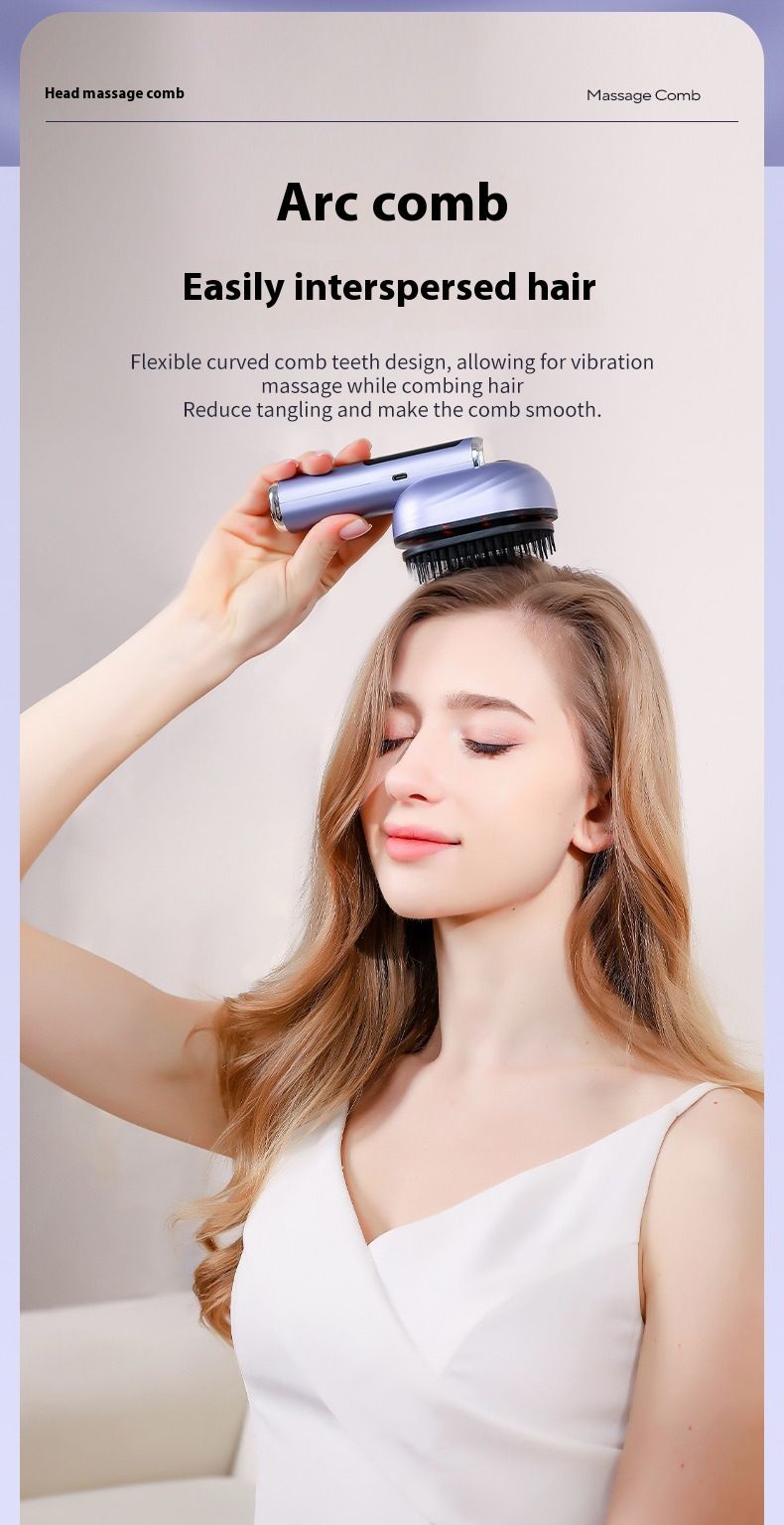 Scalp Massager With Vibration & Red Light Therapy, Microcurrent Mist For Hair Growth & Anti-Hair Loss, Essential Oil_voghion.com