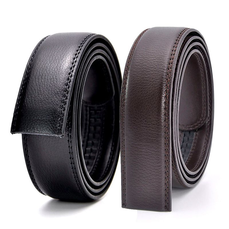 Headless with lychee pattern and cow body, men's automatic buckle without leading belt_voghion.com