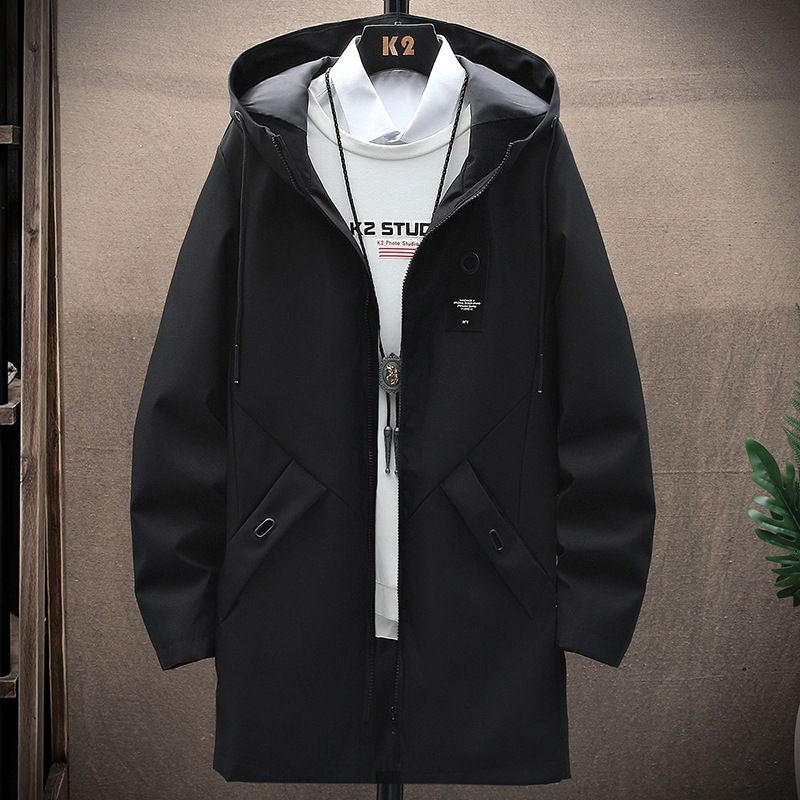 Giacca a vento da uomo in stile casual versatile ed elegante, nuova primavera autunno, di media lunghezza, edizione coreana, alla moda_voghion.com