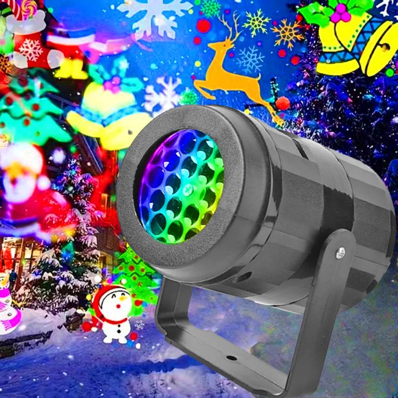 Home Christmas Projection Blizzard Snowflake Laser Outdoor LED 16 Patterns Atmosphere Light_voghion.com