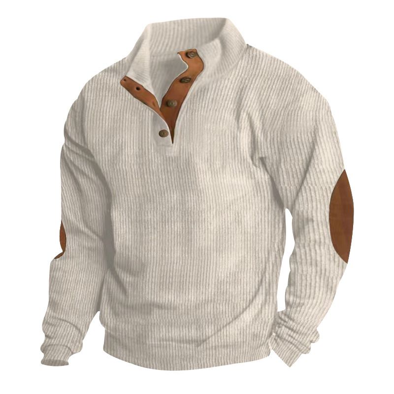 Felpa sportiva da uomo con maniche raglan per esterni, colletto alla coreana casual_voghion.com