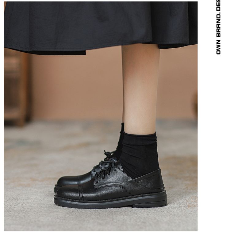 Loafers pavasarim un rudenim Vienkāršākais Match Flats kurpju šņores mīksta govs āda_voghion.com