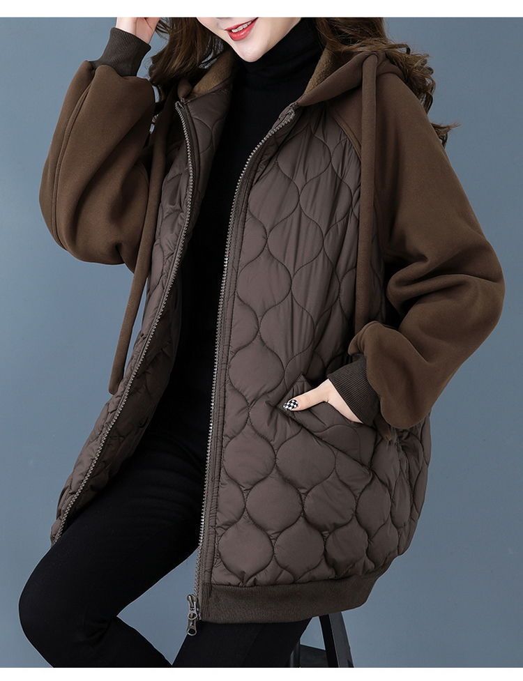 Plus Size Winter Hooded Puffer Jacket For Women – Thick Polyester Cotton Coat With Zipper & Drawstring (Black/Dark Green/Brown/Burgundy, M-4XL)_voghion.com
