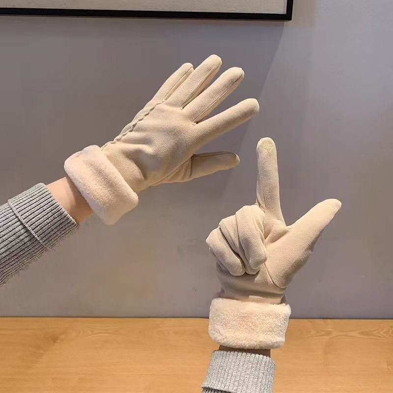 New Winter Gloves For Women, Cold-Proof, Windproof, Warm, Fleece-Lined, Thickened, Touchscreen, High-Value, Cute_voghion.com