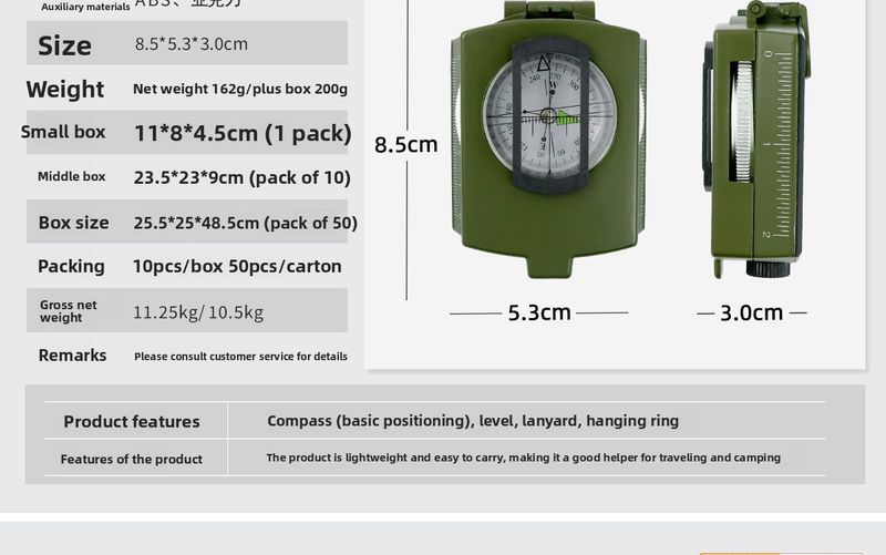 Source Manufacturer American Outdoor Multifunctional Compass High Precision Professional Camping Luminous North Needle_voghion.com