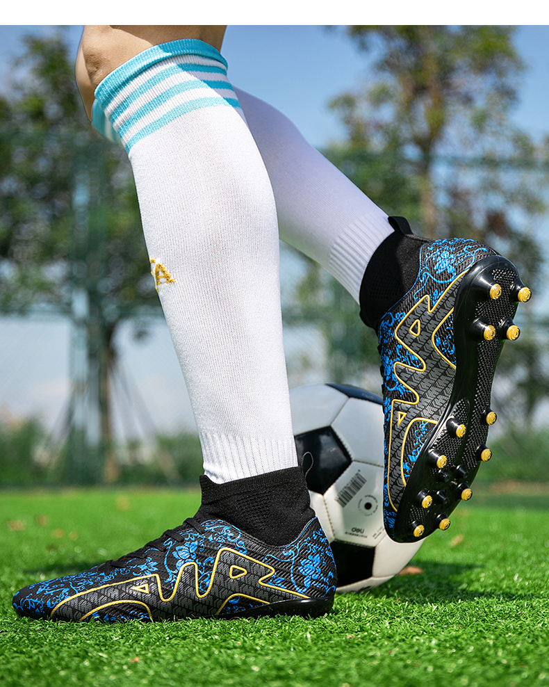 Miesten jalkapallokengät, korkeat nilkat, mukavat treenijalkapallokengät, ammattimaiset, ultrakevyet, liukumattomat, hengittävät, uudet_voghion.com