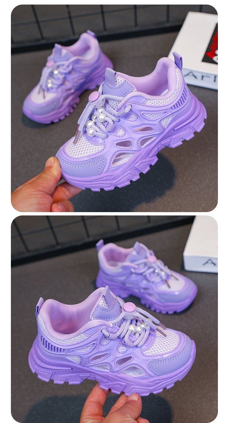 Children's Sports Shoes 2025 Spring And Summer New Girls' Dad Shoes Breathable Mesh Casual Versatile Boys' Running Shoes_voghion.com