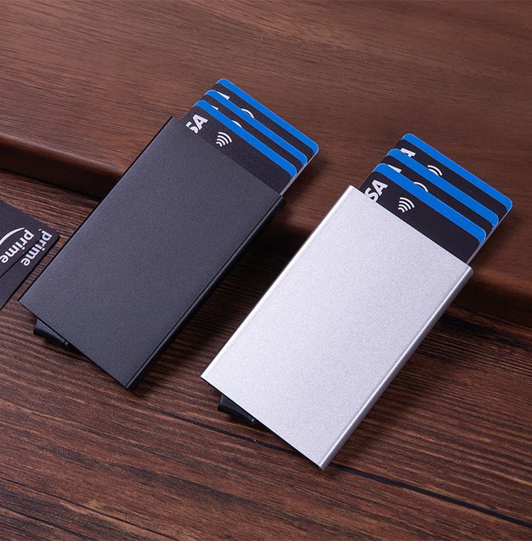 Ultra-Slim RFID-Blocking Metal Card Holder – Push-Up Multi-Slot Aluminum Wallet For Credit Cards & IDs, Anti-Theft & Minimalist Design_voghion.com