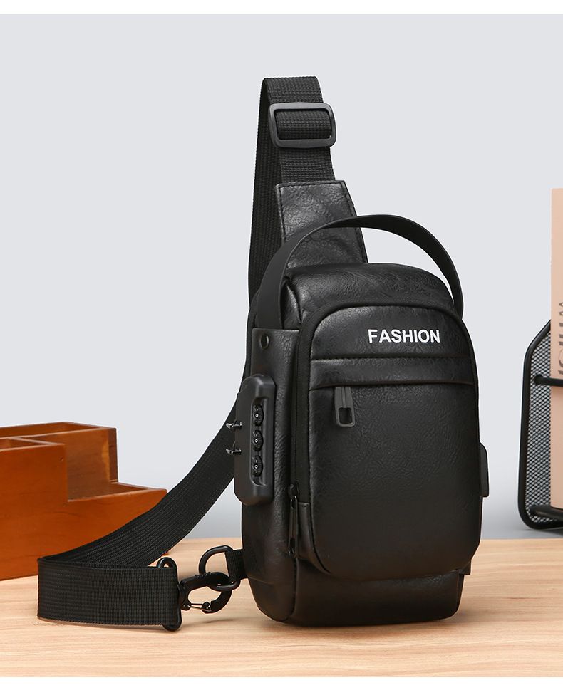 Wasserdichte Umhängetasche für Herren für Outdoor-Sport und den täglichen Gebrauch – USB-Ladeanschluss, Anti-Diebstahl-Design, leichte Brusttasche aus Nylon_voghion.com
