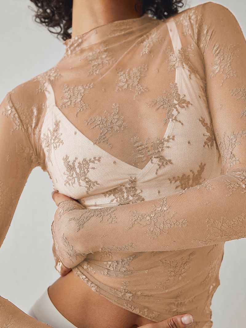 Transparentes Spitzen-Netzoberteil für Damen – Sexy Langarm-Schichtbluse, atmungsaktiv und dehnbar, trendige Streetwear und unverzichtbares Freizeitoutfit_voghion.com