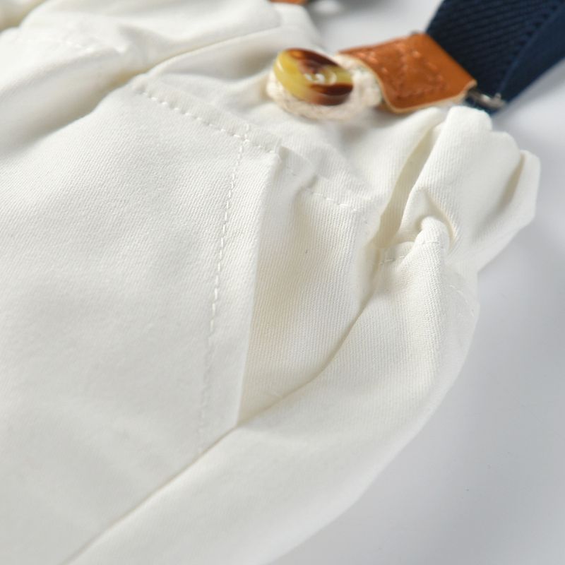 Kinderkleidung Kinderkleidung Jungen Sommer neue zweifarbige karierte Kurzarmhemd Trägerhose zweiteilige Abschlussleistungskleidung_voghion.com