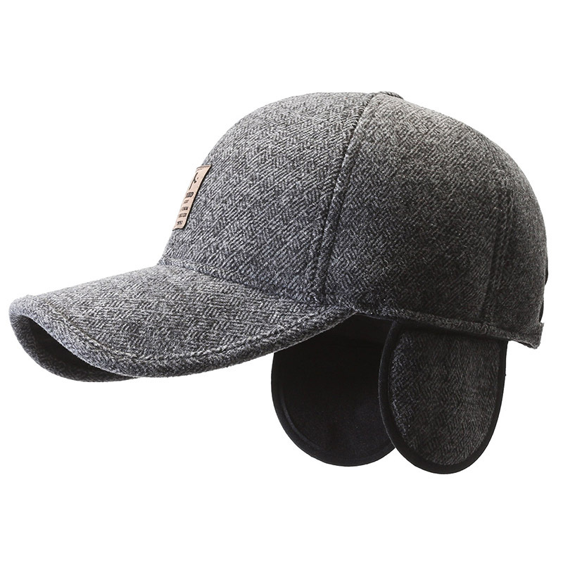 Entenzunge für Männer mittleren Alters für den Herbst und Winter. Winddichter Ohrenschutz für Väter. Elderly besteht aus Plüsch und_voghion.com