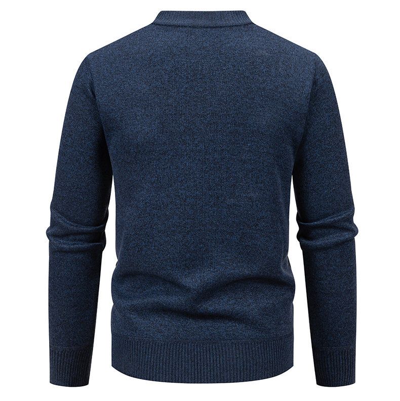 Cardigan in velluto e abbigliamento da uomo, cardigan in maglia con fodera in pile - Pullover oversize alla moda e comodo con collo alto per l'inverno_voghion.com