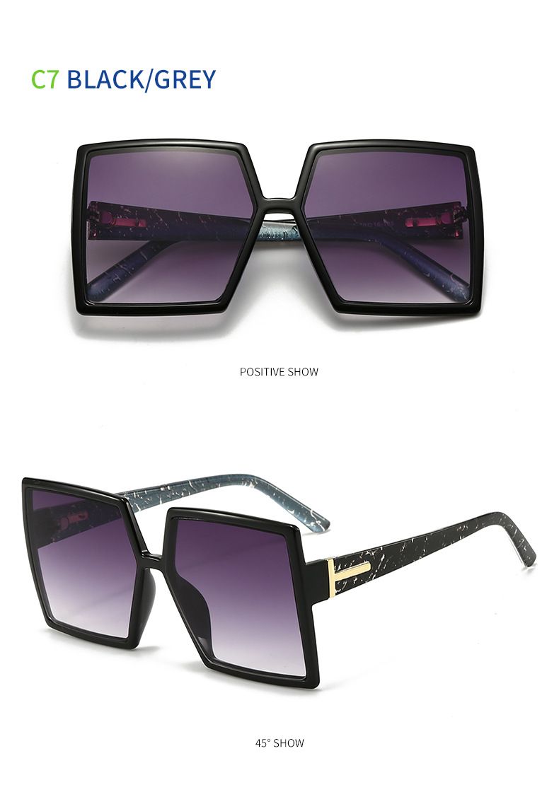 Lunettes de soleil pour femmes, monture carrée colorée, style rétro, polyvalentes et tendance_voghion.com