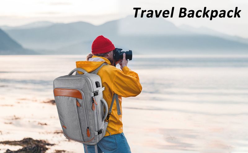 Durable Water-Resistant Unisex Laptop Backpack With Spacious Compartment For Travel & Work, 16-Inch Laptop Compatible Multi-piece Storage Bag_voghion.com