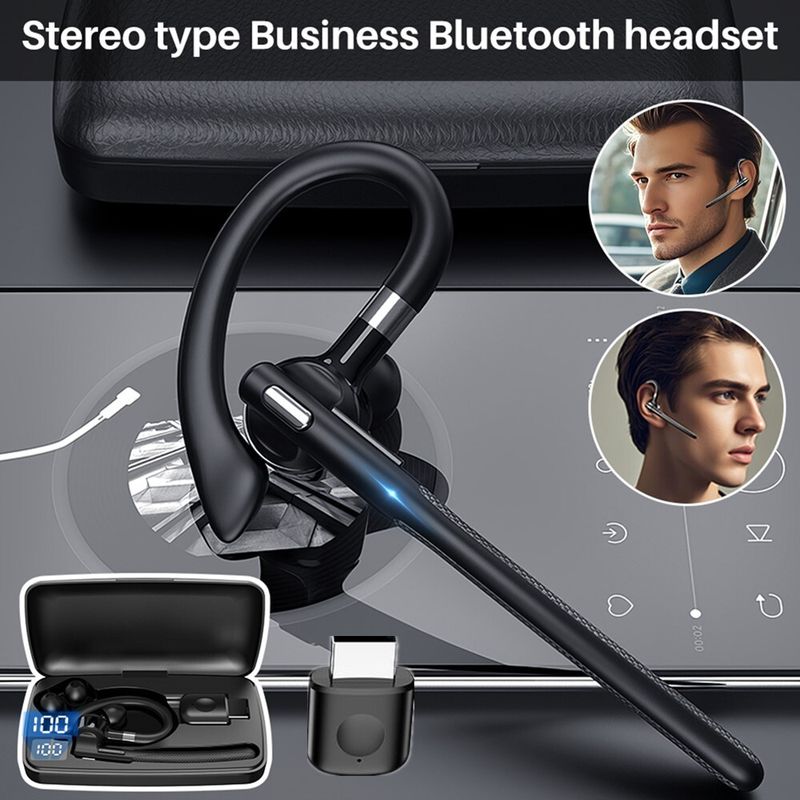 Bluetooth Wireless Headphones Headset With Adapter For Desktop Computer Trucker_voghion.com
