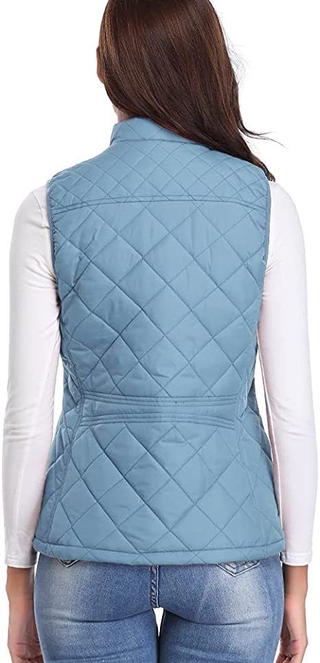 Gilet trapuntato da donna con collo alto - Giacca leggera senza maniche per autunno e inverno_voghion.com