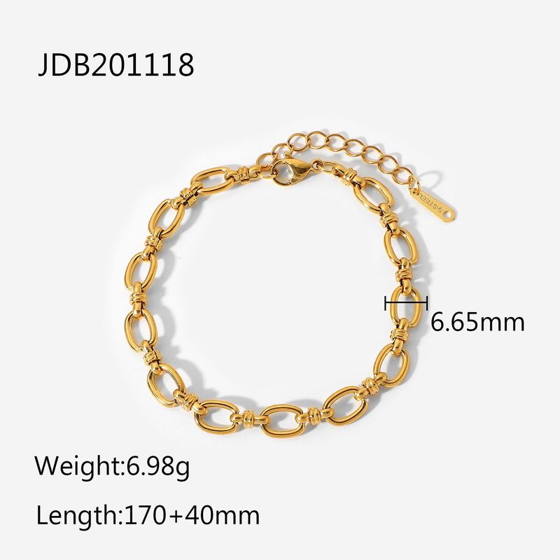 Narrow Chain Cross Buckle On The Internet, Same Style Gold-plated Stainless Steel Fashionable Women's Popular Bracelet_voghion.com