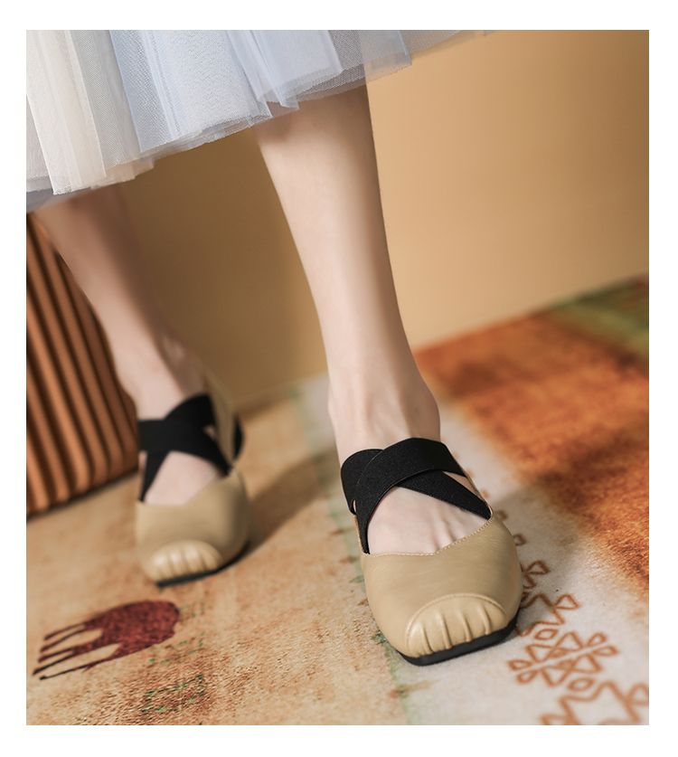 Mary Jane Wear Retro Strap Pig Nose Ballet Shoes_voghion.com