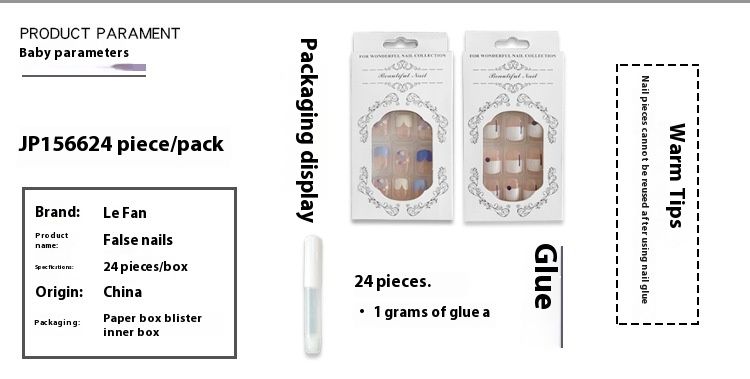 Tragen Sie weißen French-Nagellack mit Strasssteinen und Perlen-Nagel-Patches. Abnehmbare Nagel-Patches_voghion.com