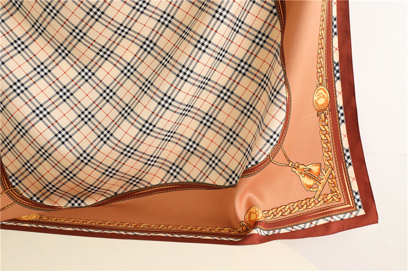 Simple black and white scarf Women's style animal stripe large shawl 90cm twill silk travel shawl scarf_voghion.com