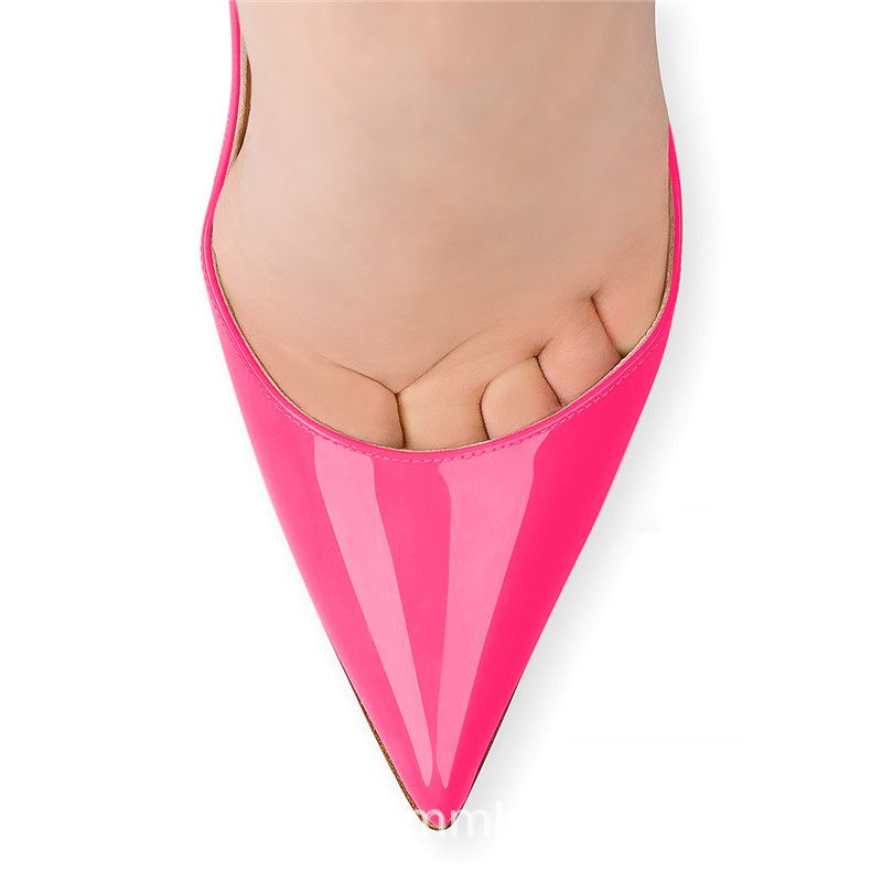 ShoeVault Pointed Toe Shallow Mouth Single Export Fashion Show Super High Large Size Cross-Border Wholesale Thin Heel Patent_voghion.com