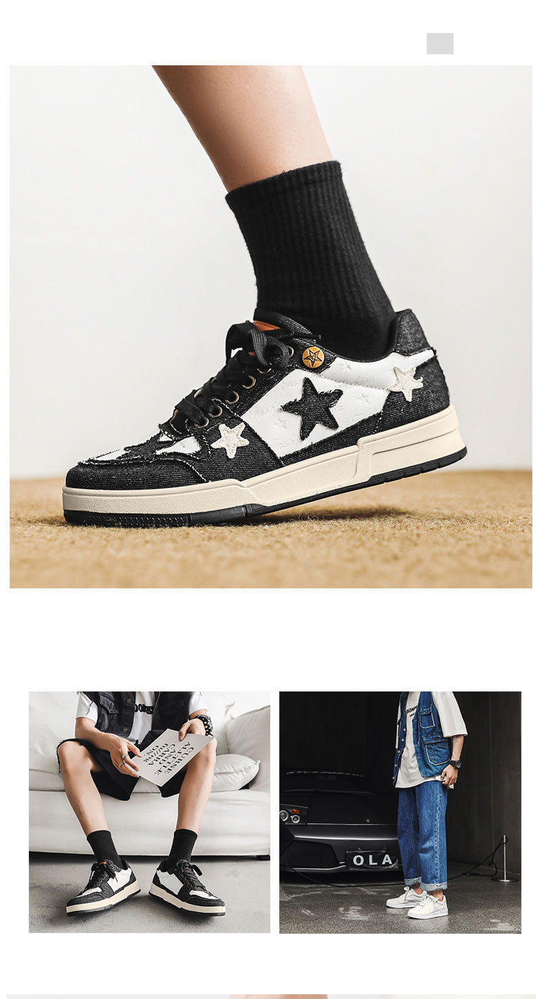 2023. gada jaunās Star Board kurpes, vīriešu zema augšdaļa, baltas kurpes, nacionālā tendence, nišas dizains, sporta, ikdienas, vīriešu apavi, vienas daļas, standarta modelis_voghion.com