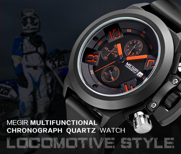 Black Silicone Quartz Luxury Sport Military Wrist es Men Waterproof Clock Chronograph Large Dial e_voghion.com
