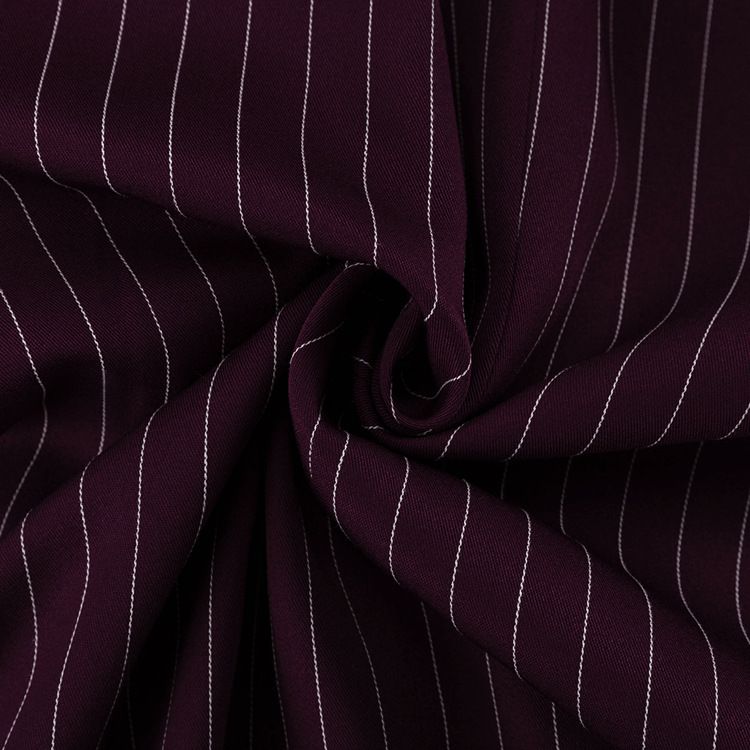 Giacca da abito a righe da donna, elegante blazer a righe con maniche a campana in pizzo – Giacca casual ampia per primavera/autunno in rosso vino_voghion.com