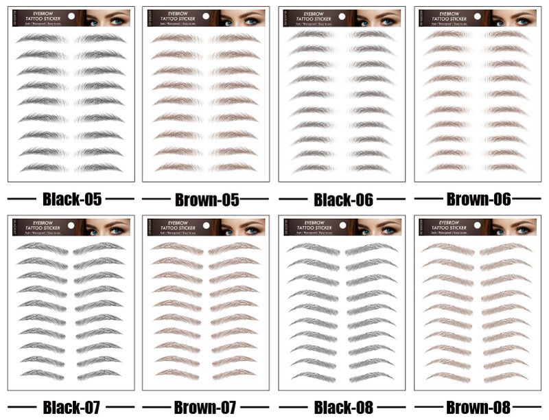 Autocollants de tatouage à l'eau pour sourcils 3D écologiques 6D, imperméables_voghion.com