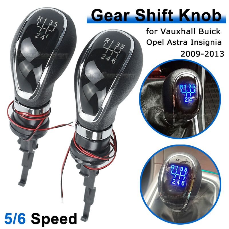 LED 5 6-nopeuksinen auto vaihteiston nuppi Käsikahvan päänvipu Vauxhall Buick Astra Insignia 2009 2010 2011 2012 2013_voghion.com