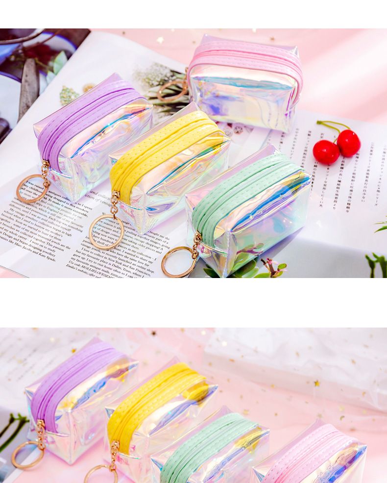 Korea neue ins mädchen herz transparent laser geldbörse student mini münze schlüsselbund tasche spot großhandel_voghion.com
