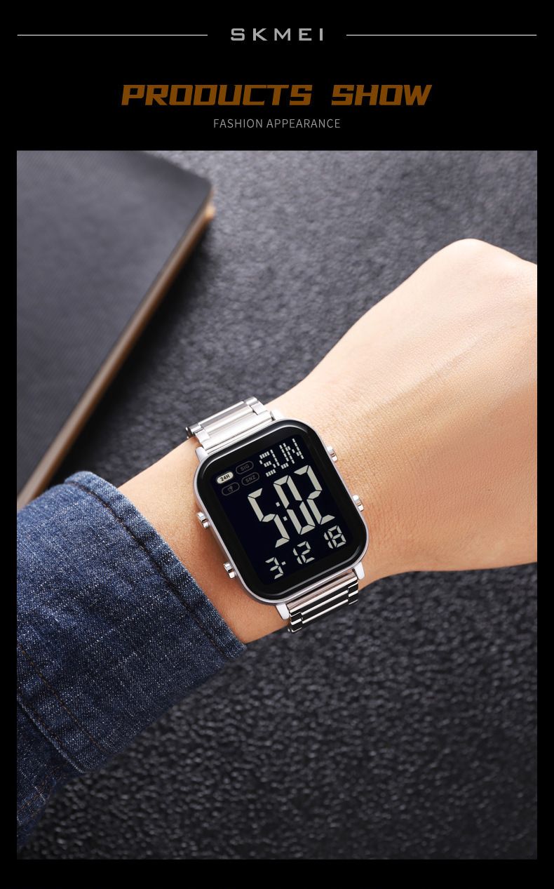 Watch Men's Trend Simple Youth Student Sports Waterproof Glow-in-the-dark Multi-functional Square Electronic Watch_voghion.com