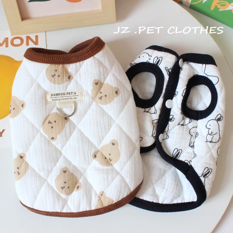 Katoenen kattenkleding voor huisdieren, verdikte herfst-winteroutfit, teddy bichon hondenwarm vest_voghion.com
