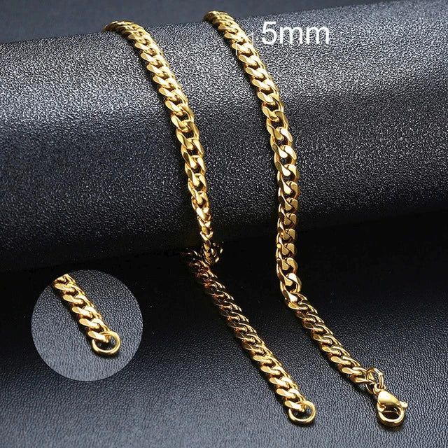 Kettingen Punk Roestvrijstalen Ketting Voor Mannen Vrouwen Gouden Ketting_voghion.com