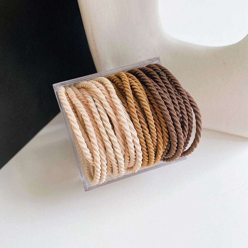 Secchiello unisex da 100 extension per capelli senza cuciture, elastici per capelli antiscivolo con filettatura, elastici per capelli con coda di cavallo alta che non danneggiano i capelli, elastici_voghion.com