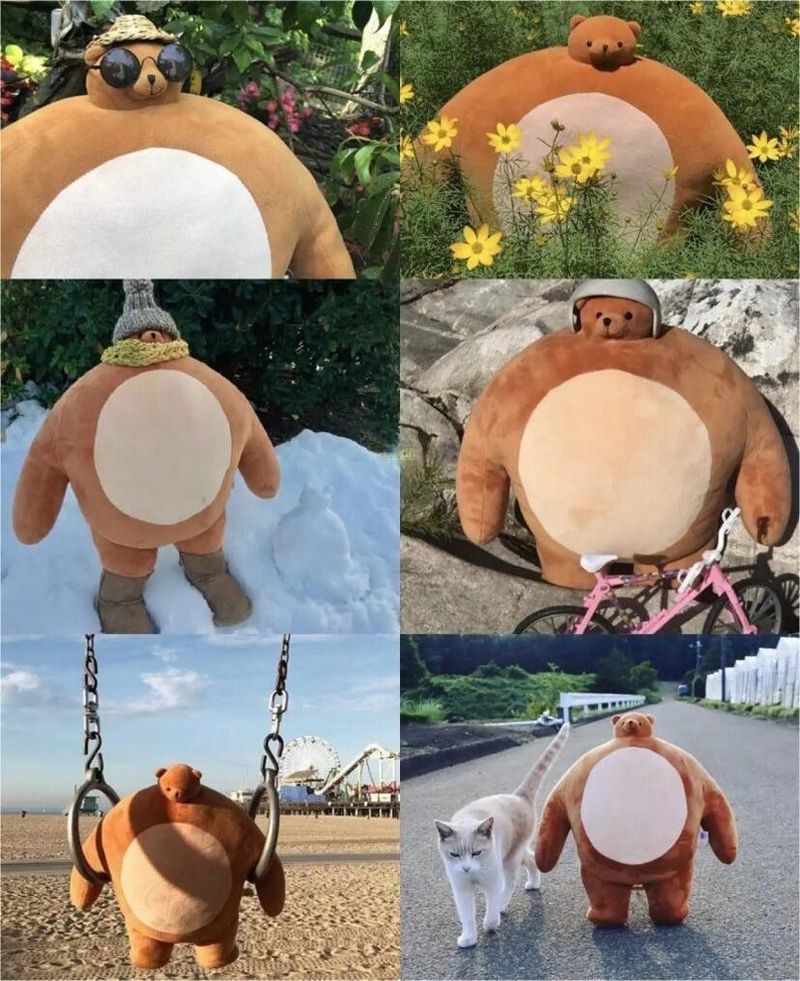 Cuscino di peluche a forma di orso bradipo con testa piccola e grande, elefante e leone, per regalo, schienale e camera da letto_voghion.com