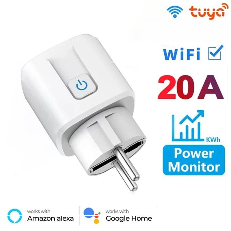 Tuya Wifi Socket EU16A/20A Plug With Power Monitoring Smart Life APP Remote Control Support Google Assistant Alex_voghion.com