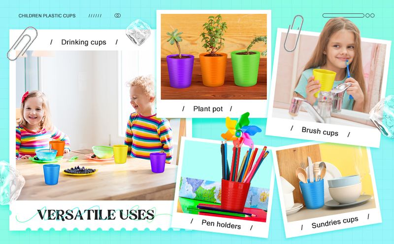Lot de 36 gobelets réutilisables en plastique incassables et empilables pour enfants de 227 ml, pour jus de fruits et boissons, pour tout-petits, bébés et enfants_voghion.com