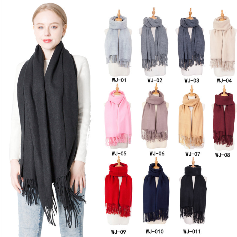 Women's Scarves imitation cashmere solid color scarf men and women couples solid color scarf shawl _voghion.com